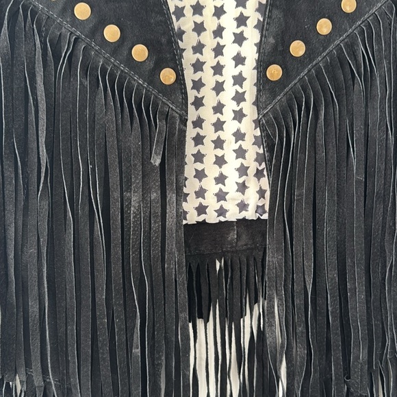 Forever 21 Black Fringe Vest - Picture 4 of 8